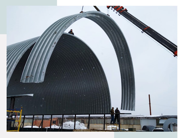 Полукруглые ангары в Шебекине